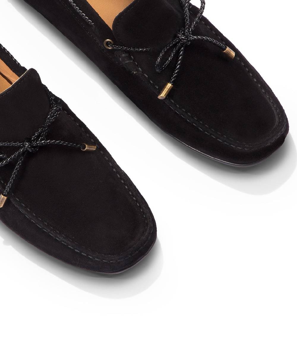 Loriblu Mocassini da barca in camoscio nero Italia