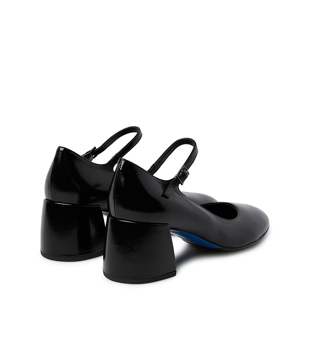 Loriblu Décolleté Mary Jane in pelle lucida nera con cinturino In Linea