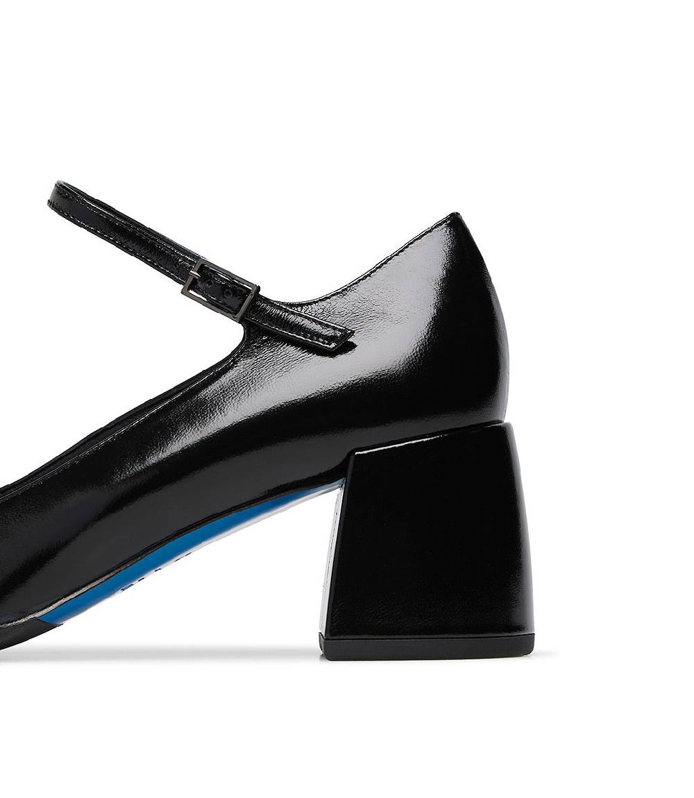 Loriblu Décolleté Mary Jane in pelle lucida nera con cinturino In Linea