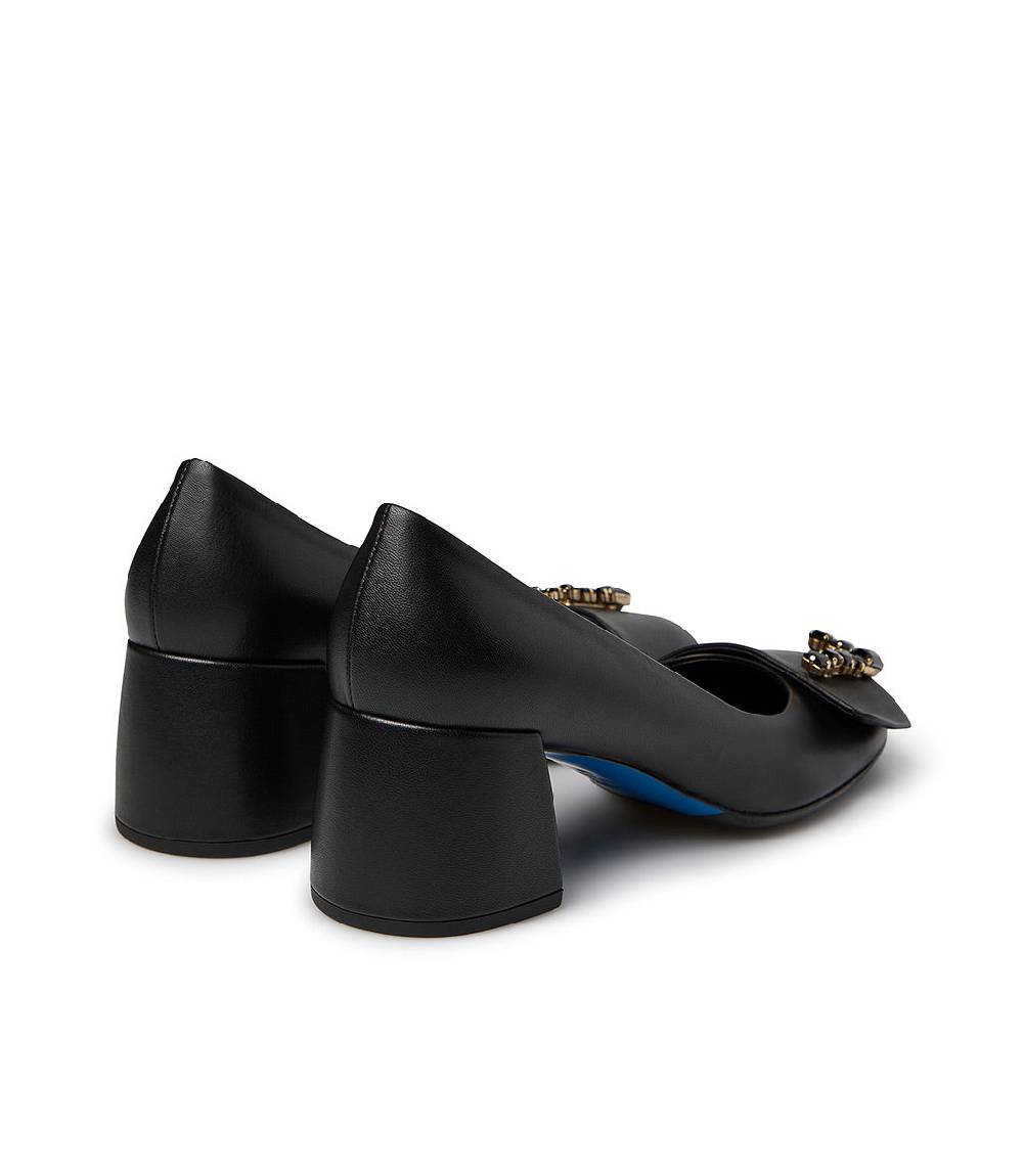 Loriblu Décolleté nappa nero con Logo Signature cristalli Qualità