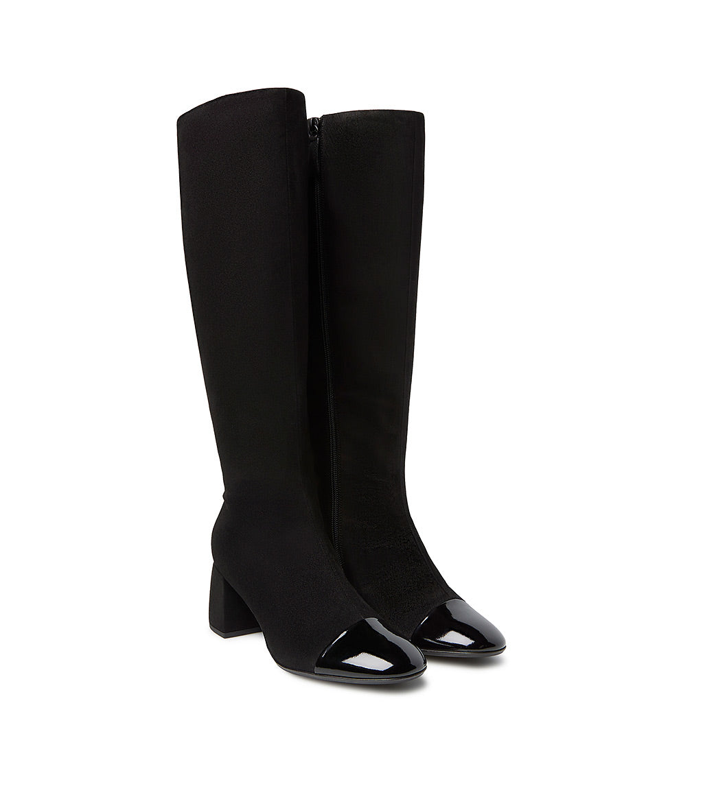 Loriblu Stivale camoscio nero con punta in vernice Pezzi Unici