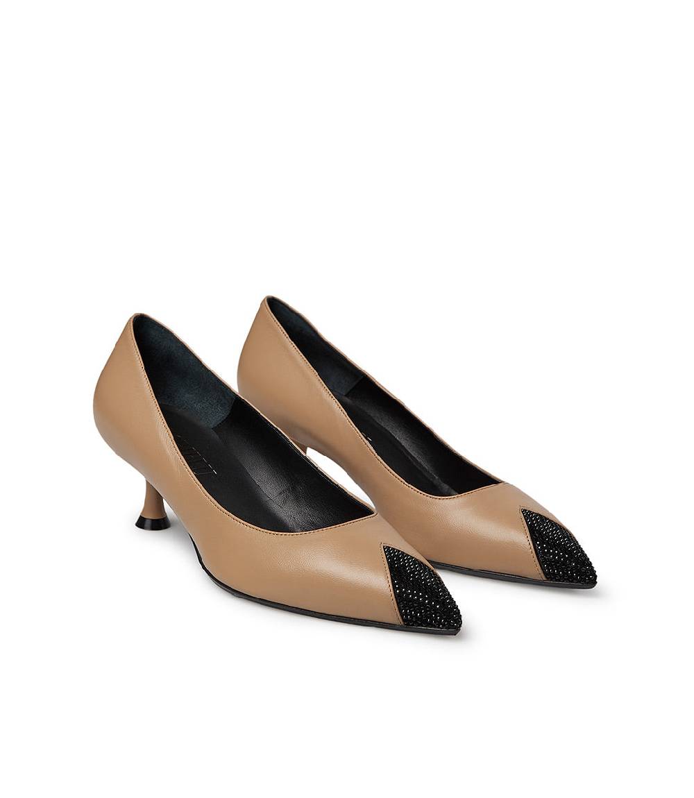 Loriblu Décolleté nappa crusca con cristalli Consegna Veloce
