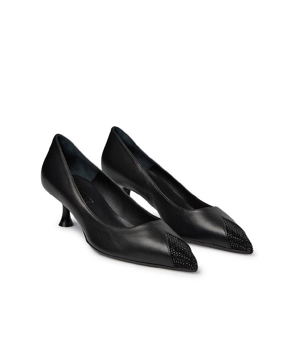 Loriblu Décolleté nappa nero con cristalli Promozione Limitata