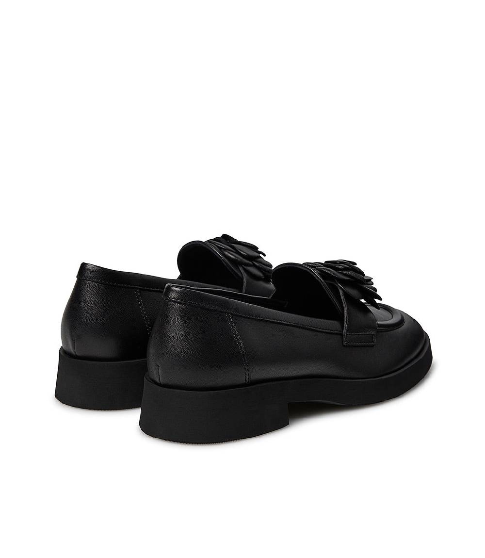 Loriblu Mocassino in nappa nero con fiore Novità