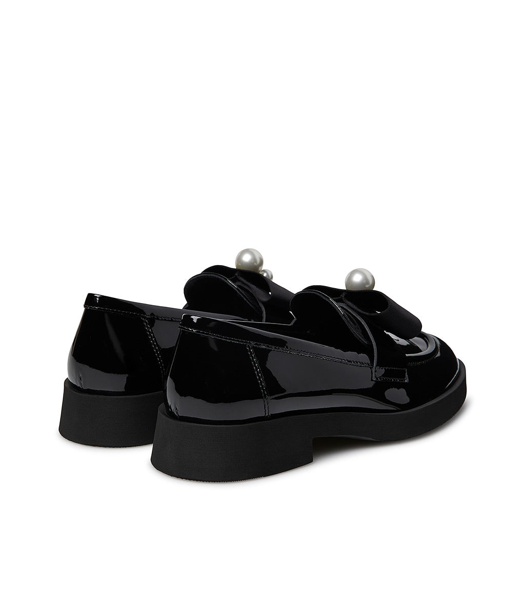 Loriblu Mocassino in vernice nera con gros-grain e perle Sconto