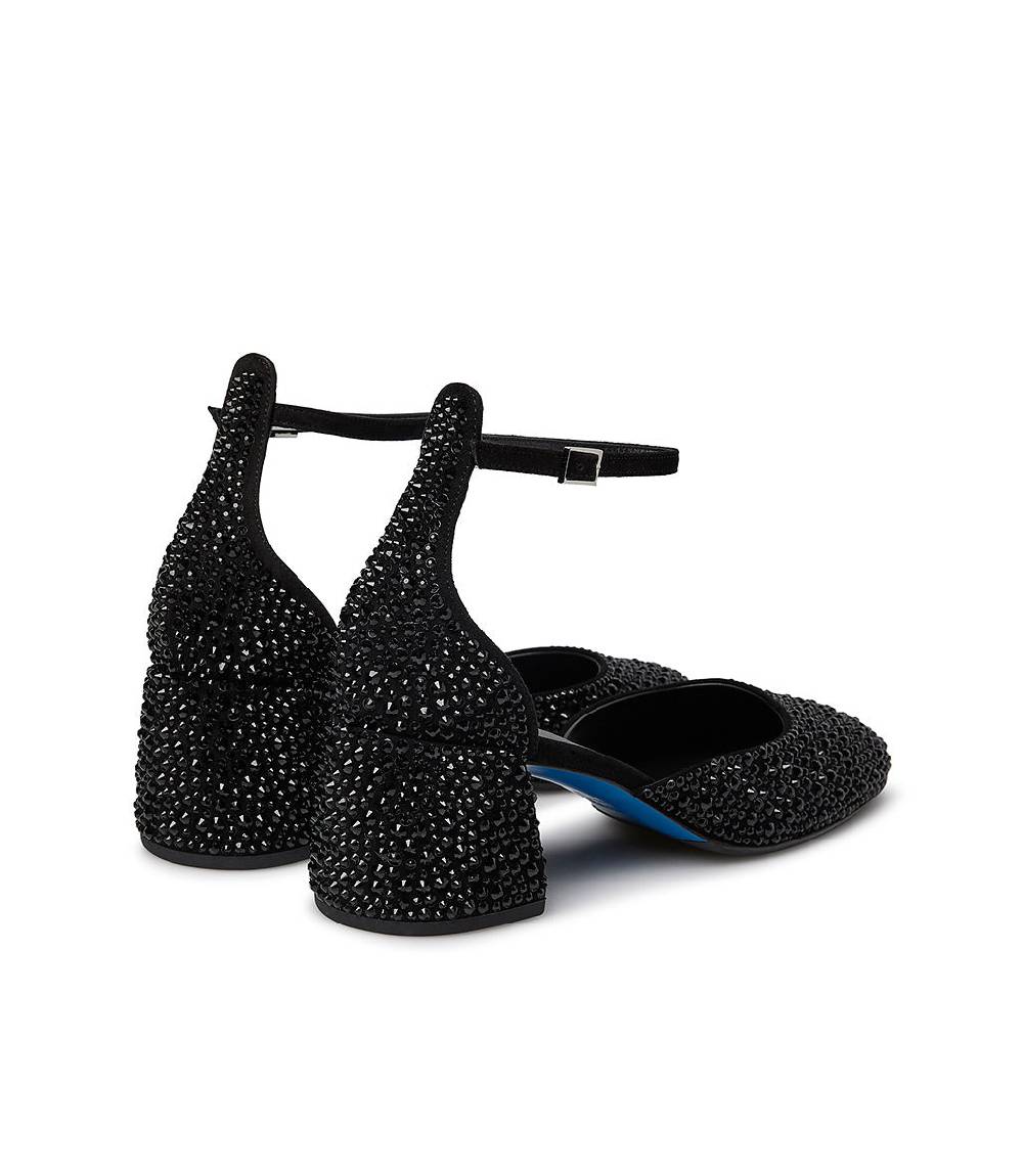 Loriblu Décolleté Mary Jane in camoscio nero con cristalli all-over Online