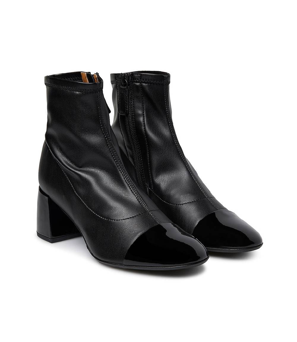 Loriblu Stivaletto in pelle nera con dettagli in vernice Outlet