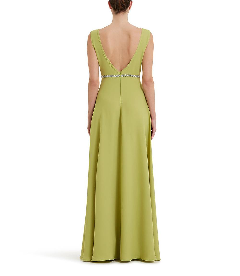 Loriblu Abito verde acido lungo con cristalli Moda