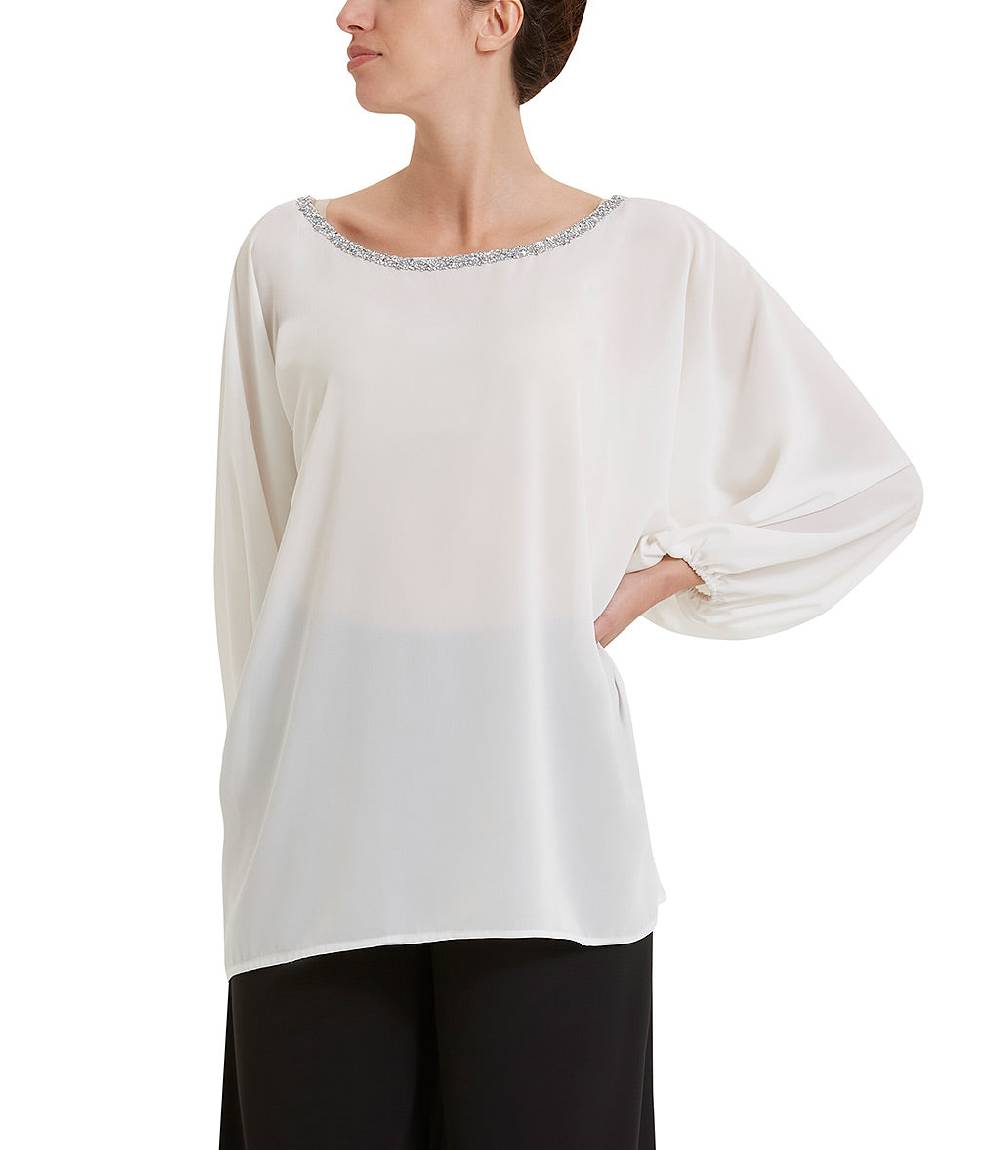 Loriblu Blusa georgette bianca Promozione
