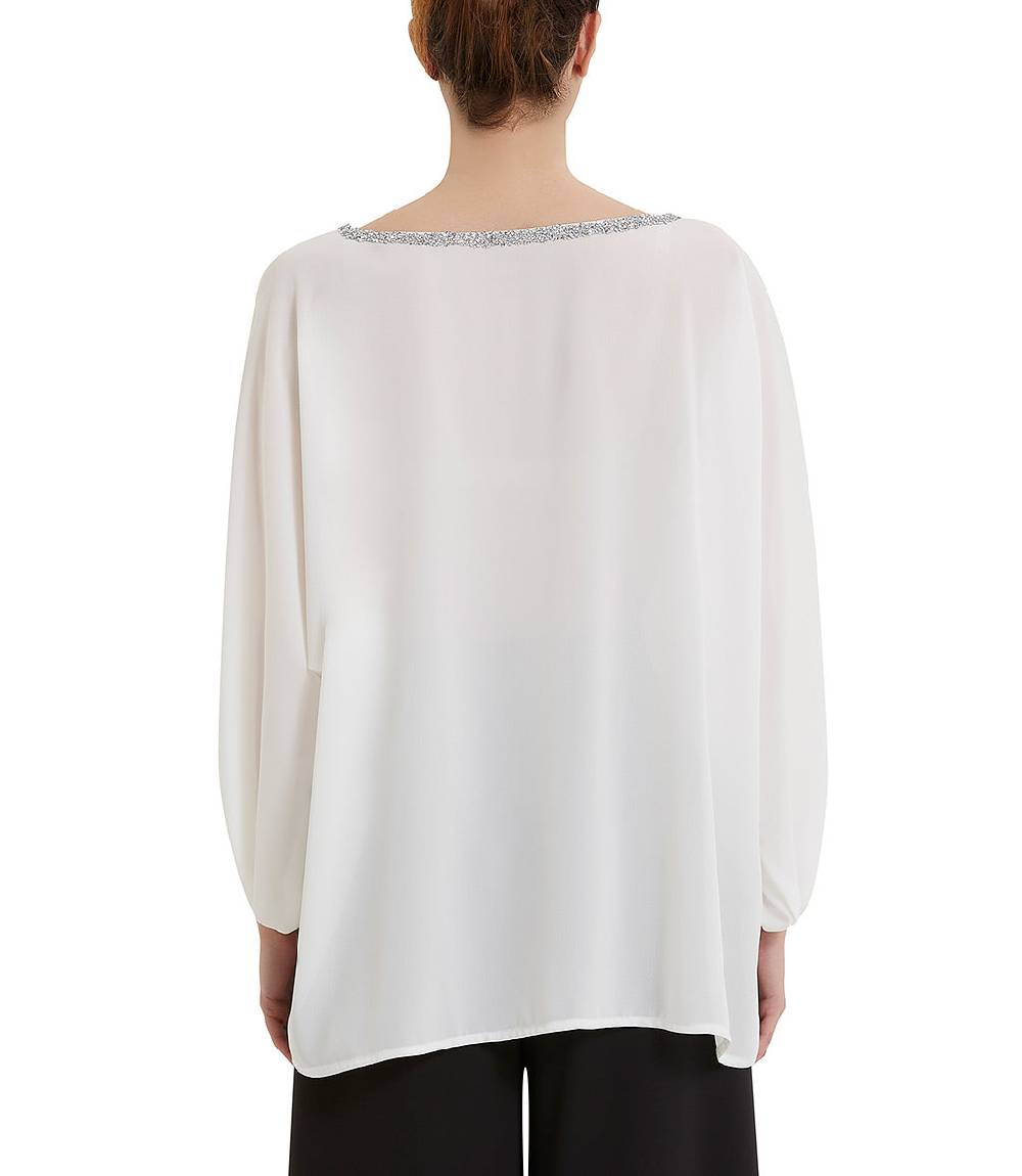 Loriblu Blusa georgette bianca Promozione
