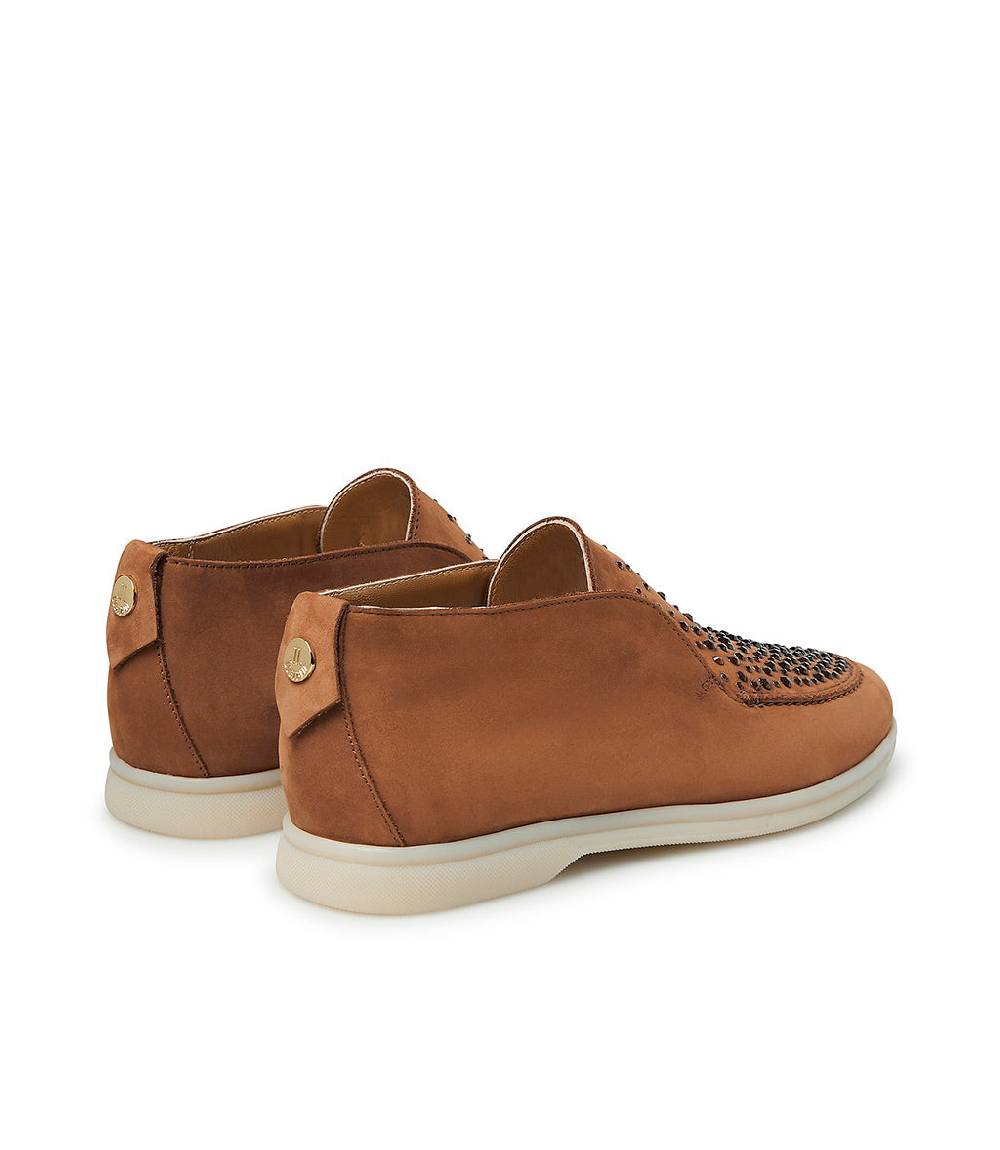 Loriblu Mocassini in nabuk ruggine con cristalli Fino Al -60%
