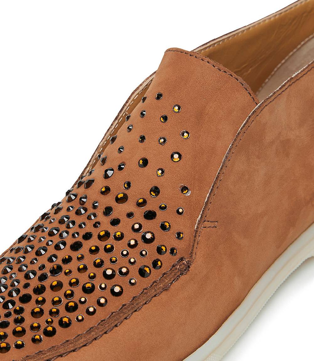 Loriblu Mocassini in nabuk ruggine con cristalli Fino Al -60%