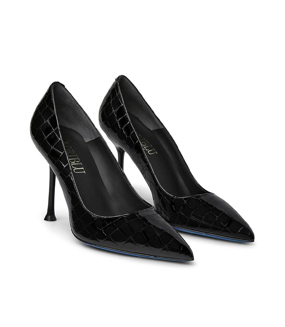 Loriblu Decollete in vernice testurizzata nera Sconto