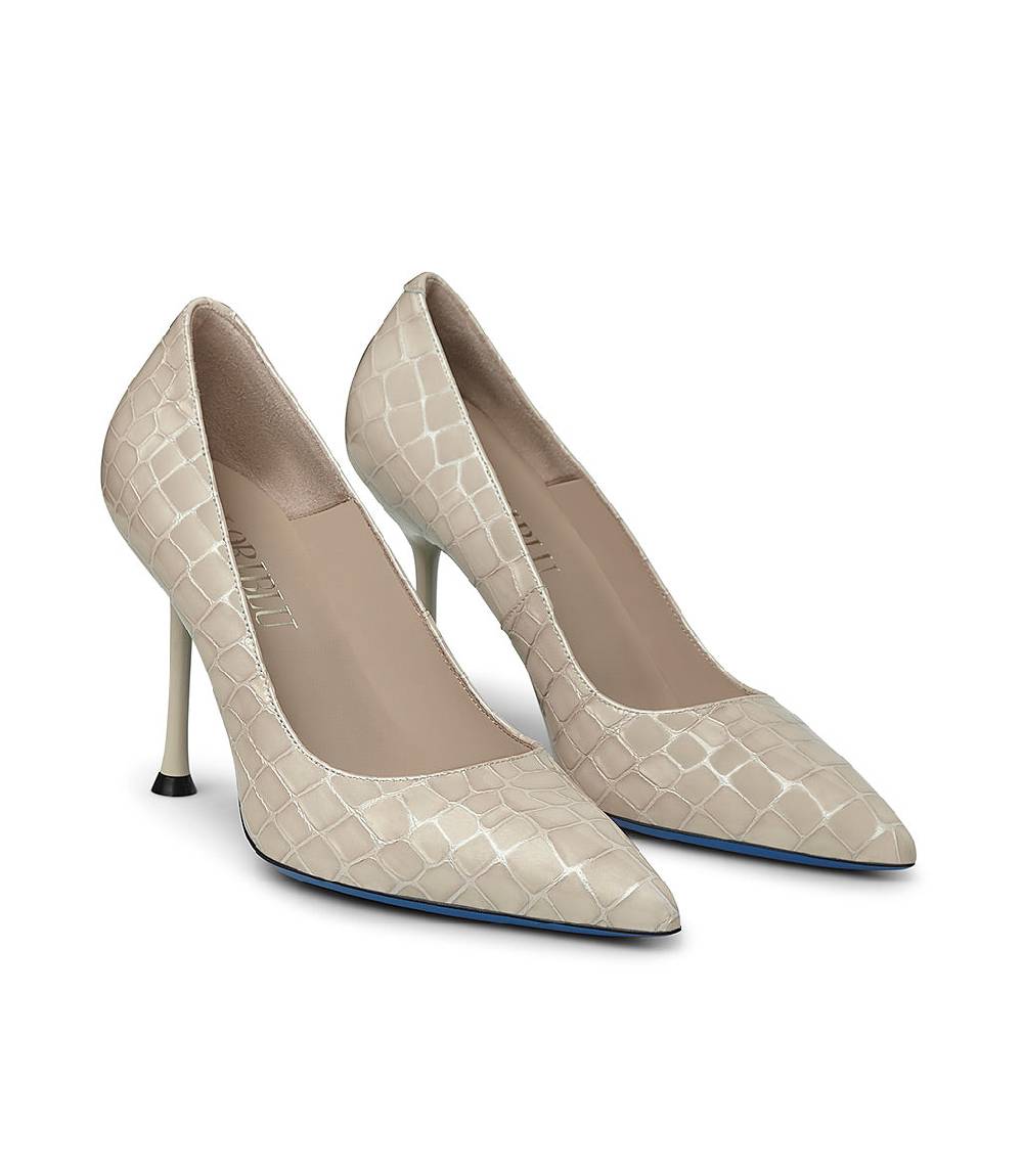 Loriblu Decollete in pelle testurizzata beige Offerta