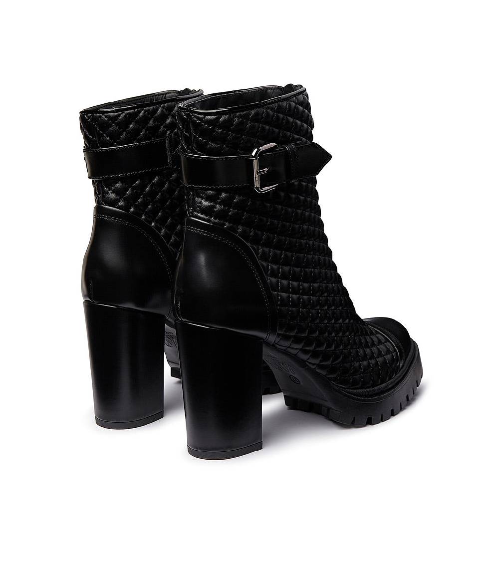 Loriblu Stivaletti in pelle nera con inserti trapuntati Offerte
