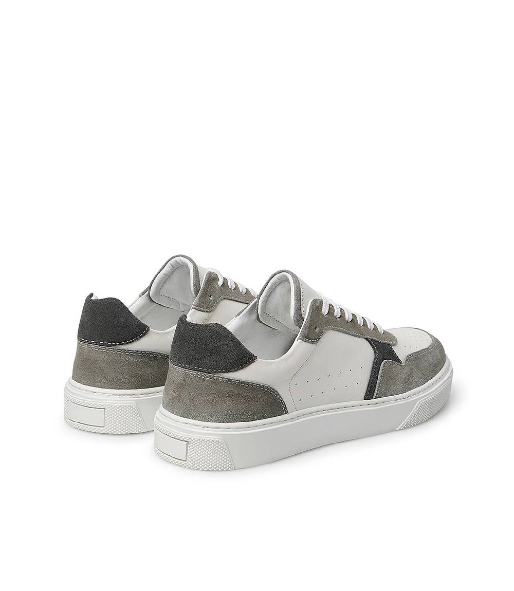 Loriblu Sneaker in pelle bianca e camoscio tortora Vendita