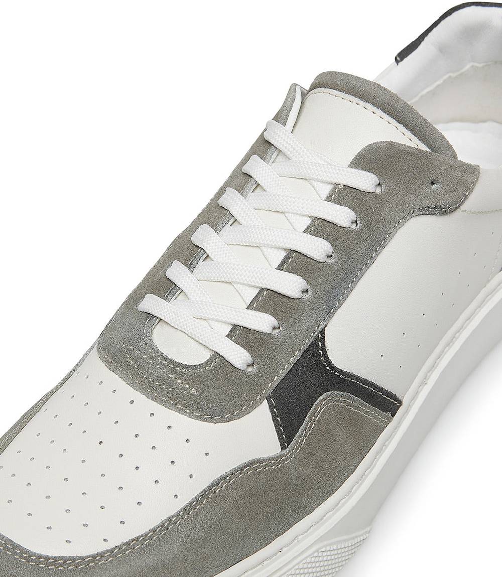 Loriblu Sneaker in pelle bianca e camoscio tortora Vendita