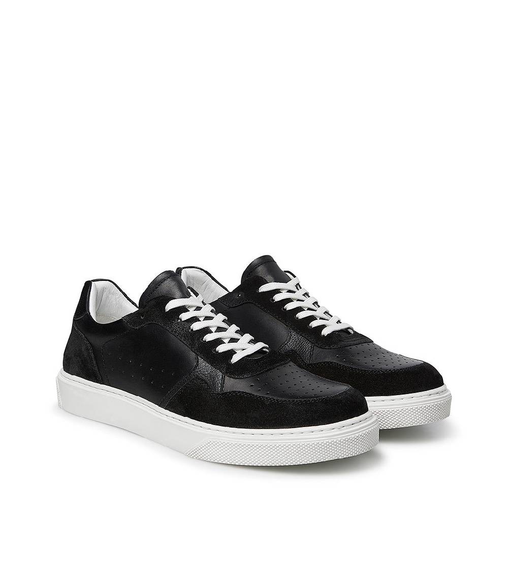Loriblu Sneaker in pelle e camoscio nero Promozione