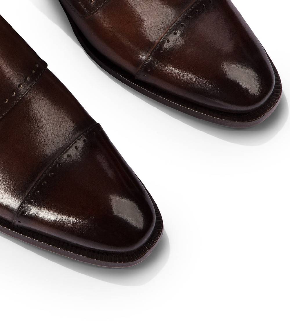 Loriblu Monk strap in pelle marrone brogue Saldi