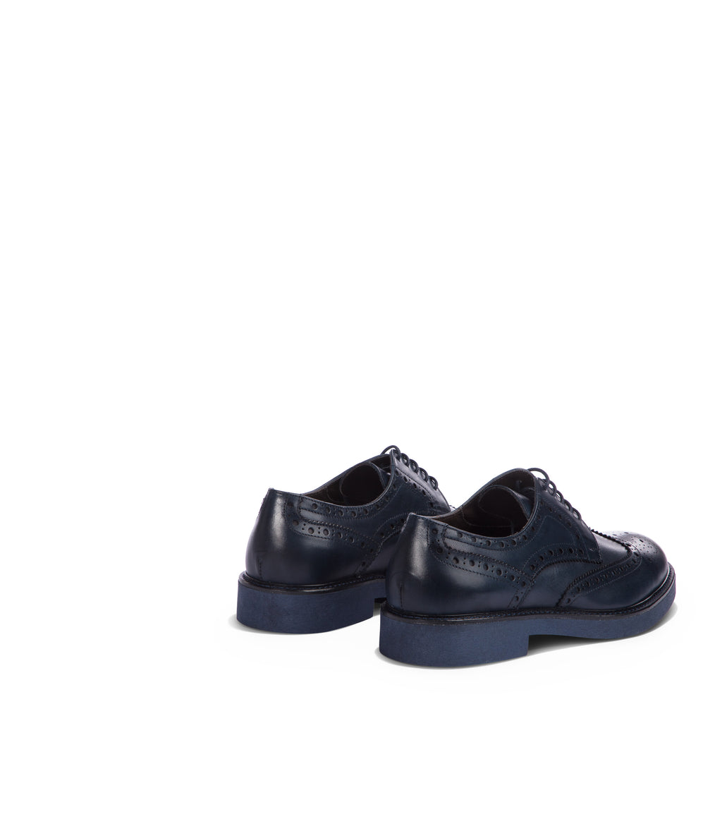 Loriblu Derby in pelle brogue blu Vendita Economica