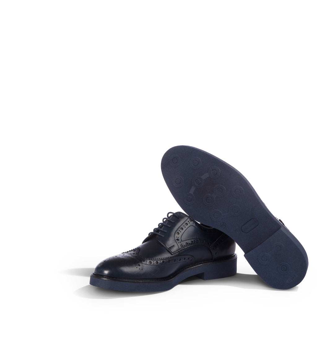 Loriblu Derby in pelle brogue blu Vendita Economica