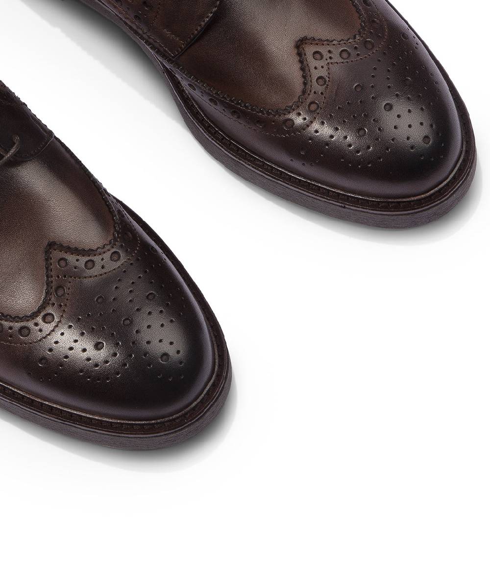 Loriblu Derby in pelle brogue marrone Vendite Flash