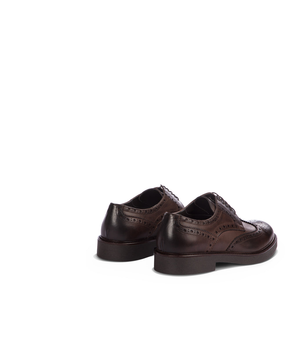 Loriblu Derby in pelle brogue marrone Vendite Flash
