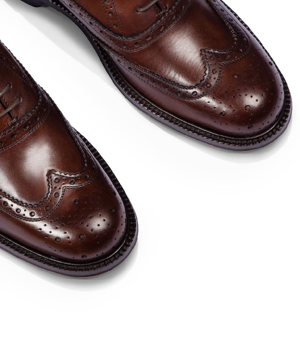 Loriblu Stringate oxford in pelle brogue marrone Qualità