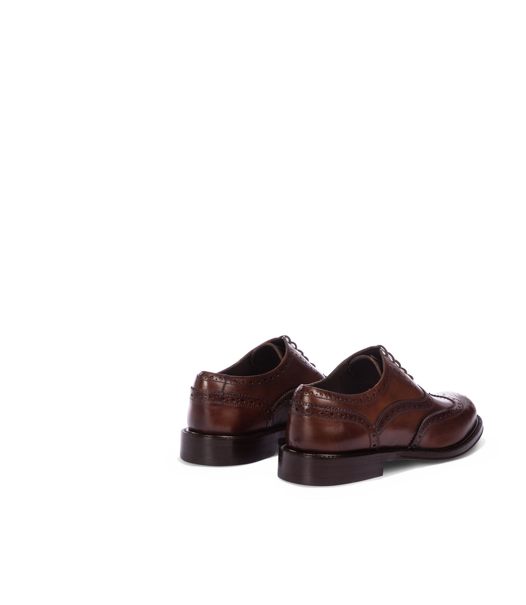 Loriblu Stringate oxford in pelle brogue marrone Qualità