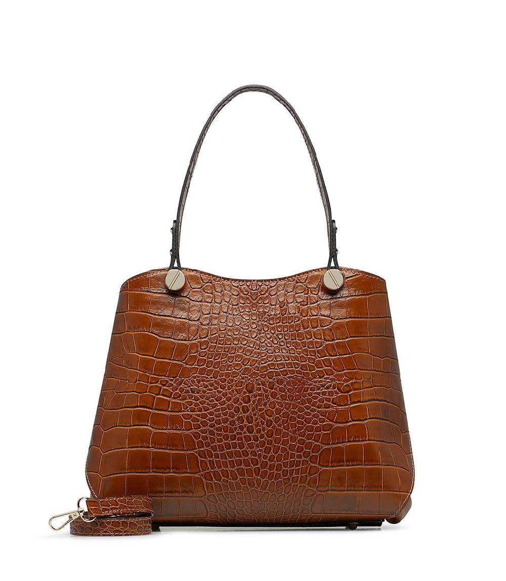 Loriblu Borsa tote cuoio in pelle stampa cocco Vendita
