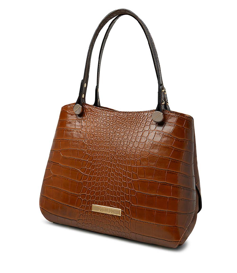 Loriblu Borsa tote cuoio in pelle stampa cocco Vendita