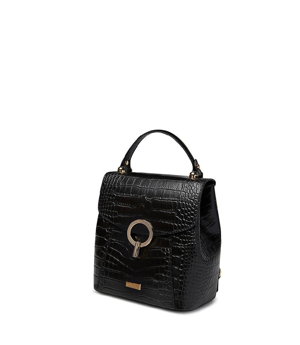 Loriblu Borsa a mano nera in pelle stampa cocco Promozione