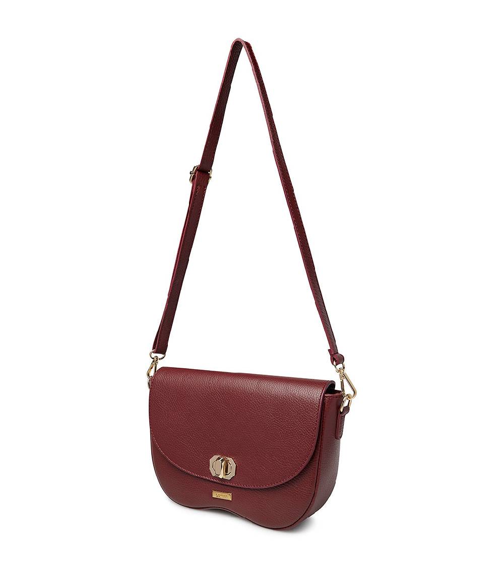 Loriblu Borsa a tracolla in pelle rosso scuro testurizzata Negozi Online