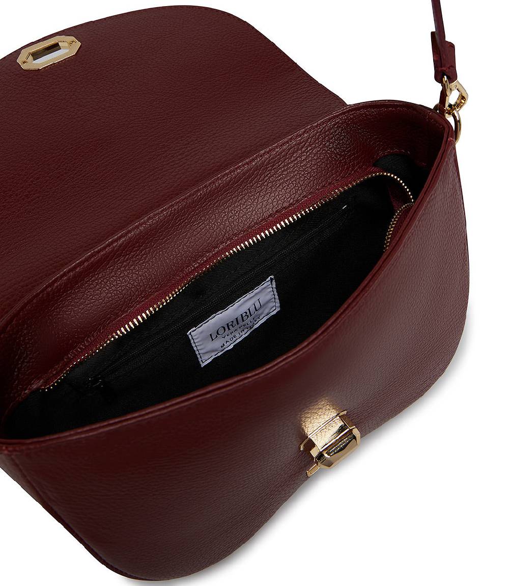 Loriblu Borsa a tracolla in pelle rosso scuro testurizzata Negozi Online