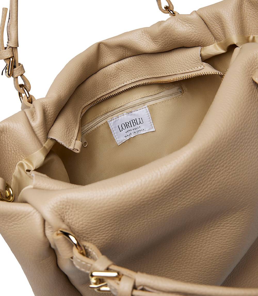 Loriblu Borsa beige in pelle martellata Fino Al -60%