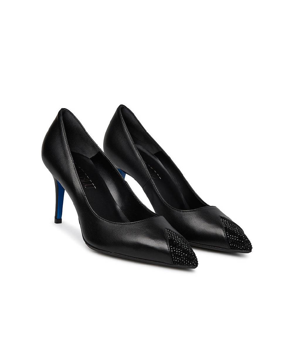 Loriblu Décolleté in nappa nera con cristalli Prezzo Ridotto