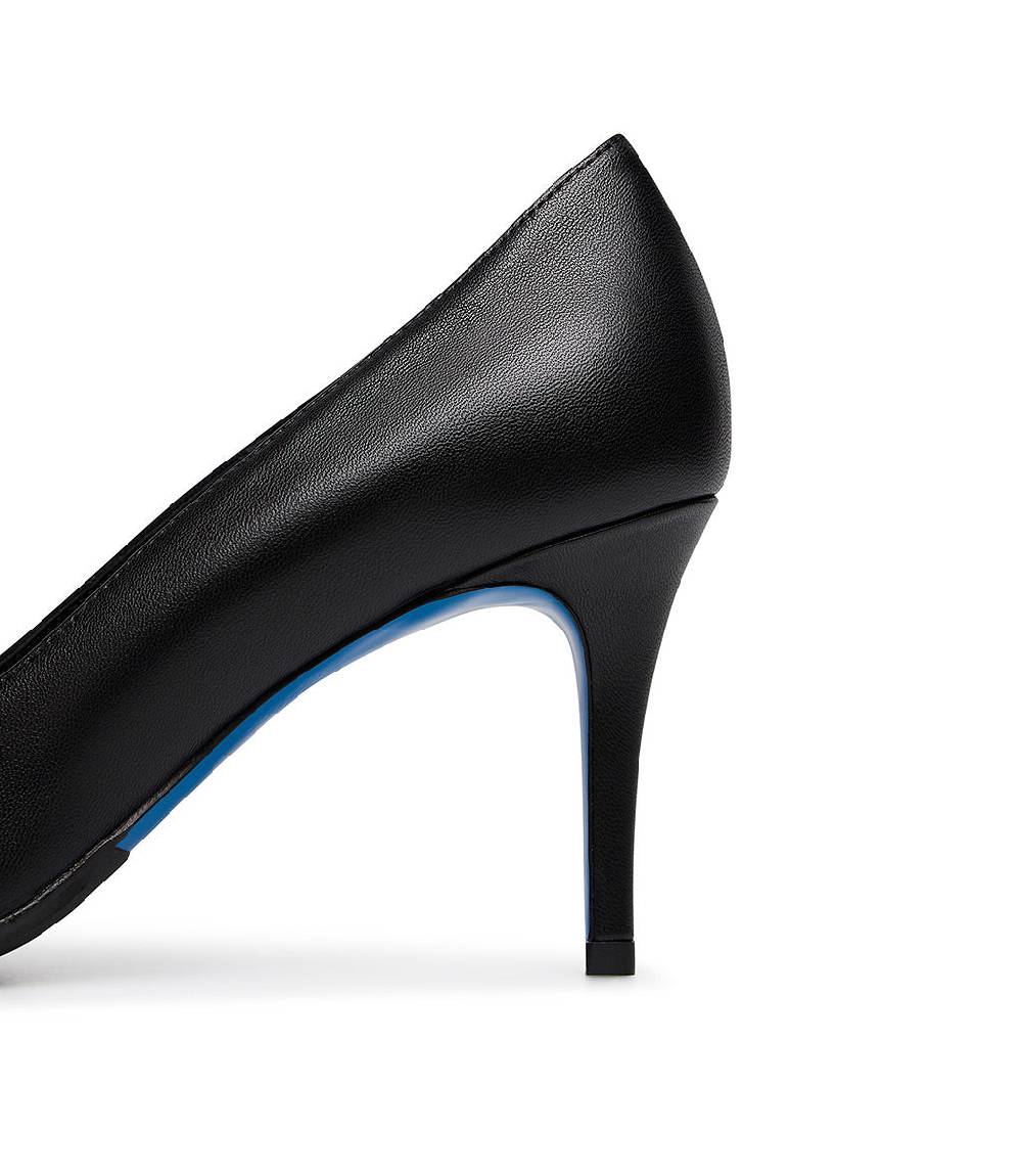 Loriblu Décolleté in nappa nera con cristalli Prezzo Ridotto