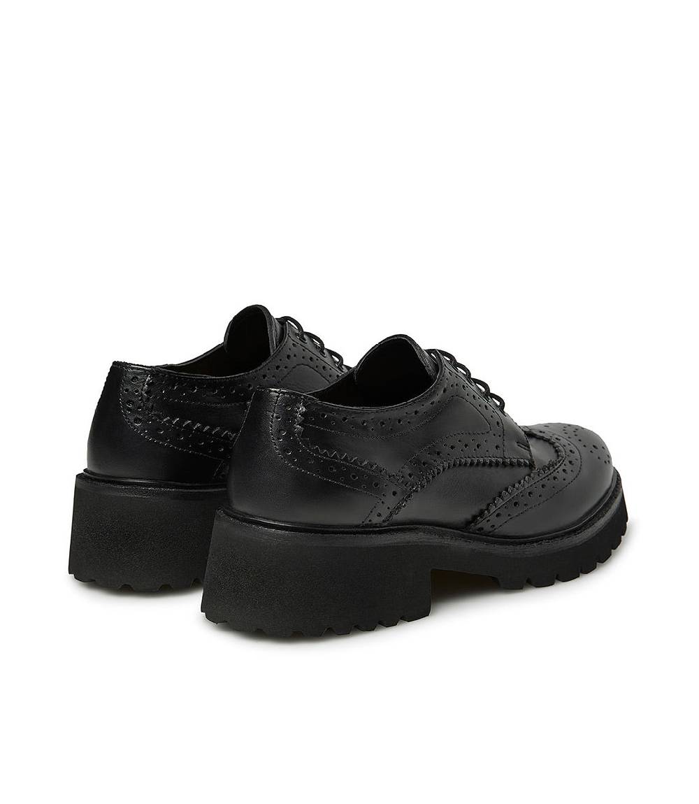 Loriblu Derby brogue in vitello nero Nuova