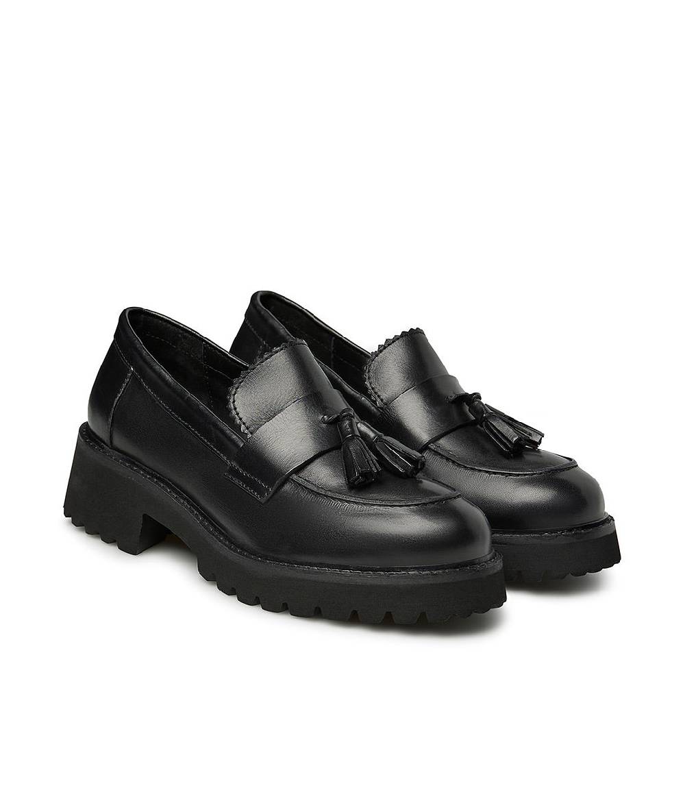 Loriblu Mocassini in nappa nera con nappine Moda