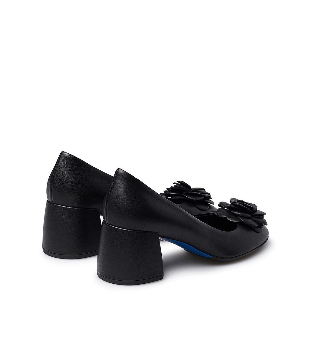 Loriblu Décolleté in nappa nera con fiore Italy