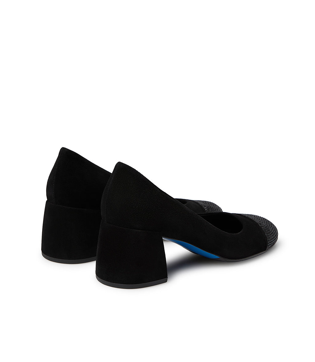 Loriblu Décolleté in camoscio nero con cristalli Italia