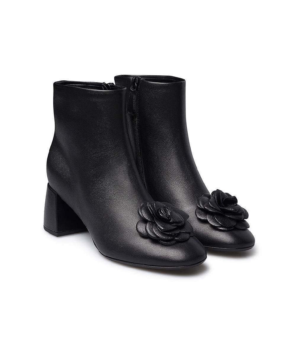 Loriblu Stivaletto in nappa nera con fiore Qualità