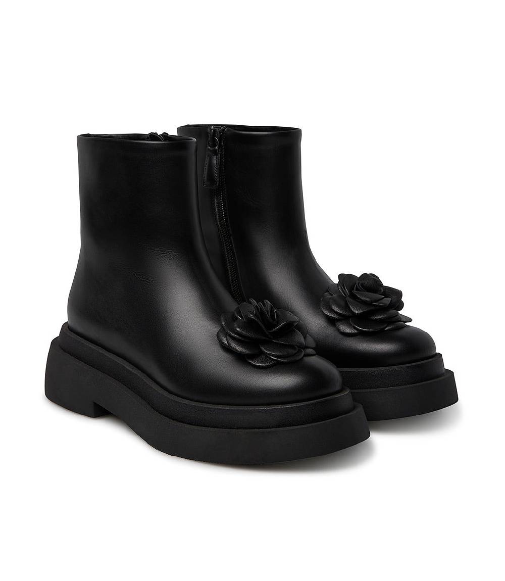 Loriblu Stivaletto in vitello nero con fiore Promozione