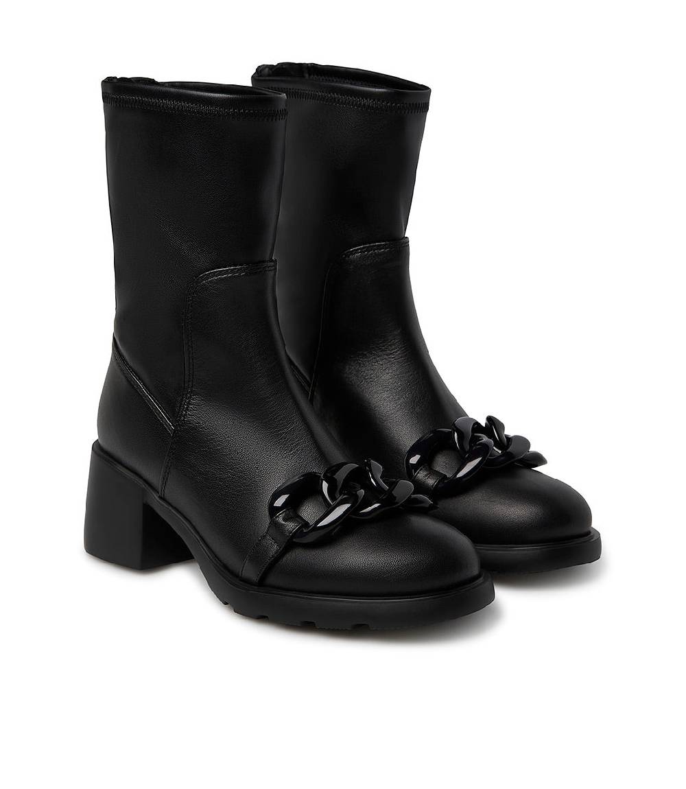Loriblu Stivaletto in nappa nera con accessorio Pezzi Unici
