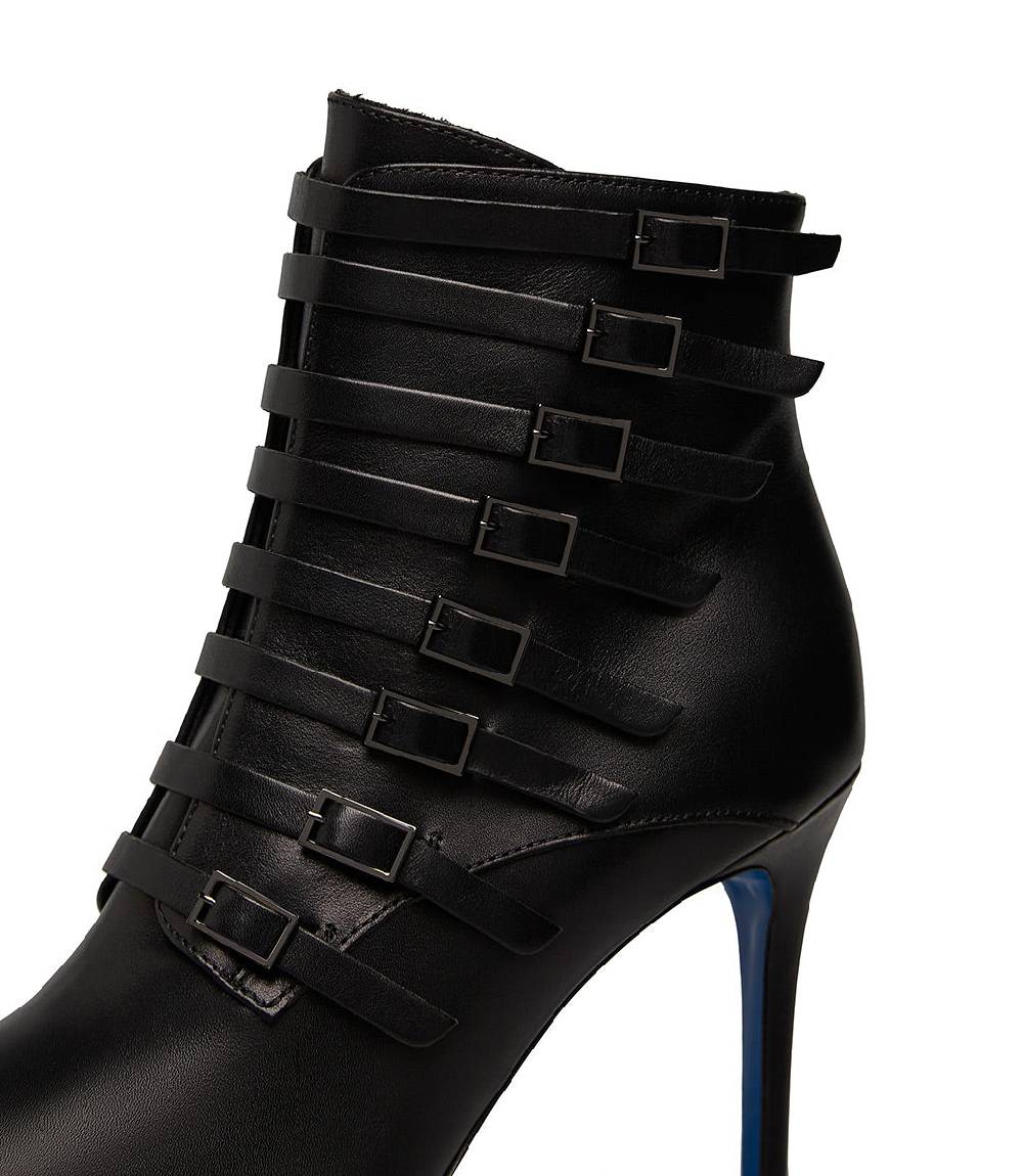 Loriblu Stivaletto in nappa nera con cinturini Negozi Online