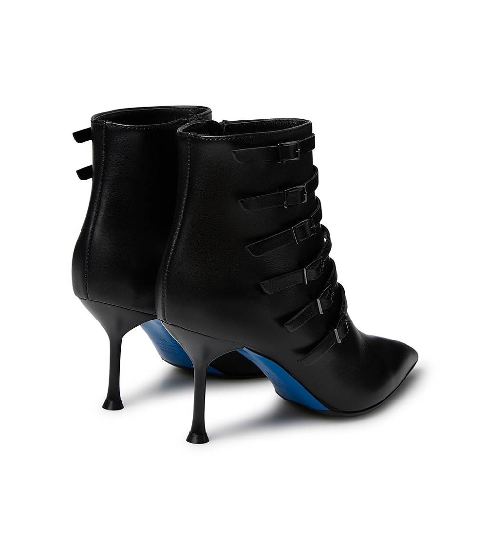 Loriblu Stivaletto in nappa nera con cinturini Prezzo Ridotto