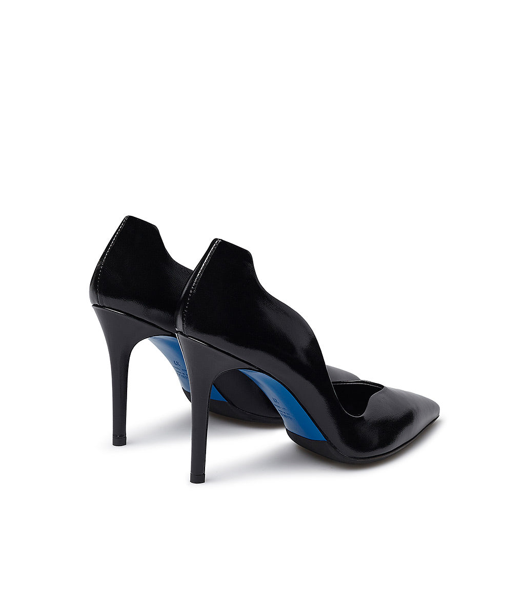 Loriblu Décolleté onda in pelle lucida nera Sottocosto