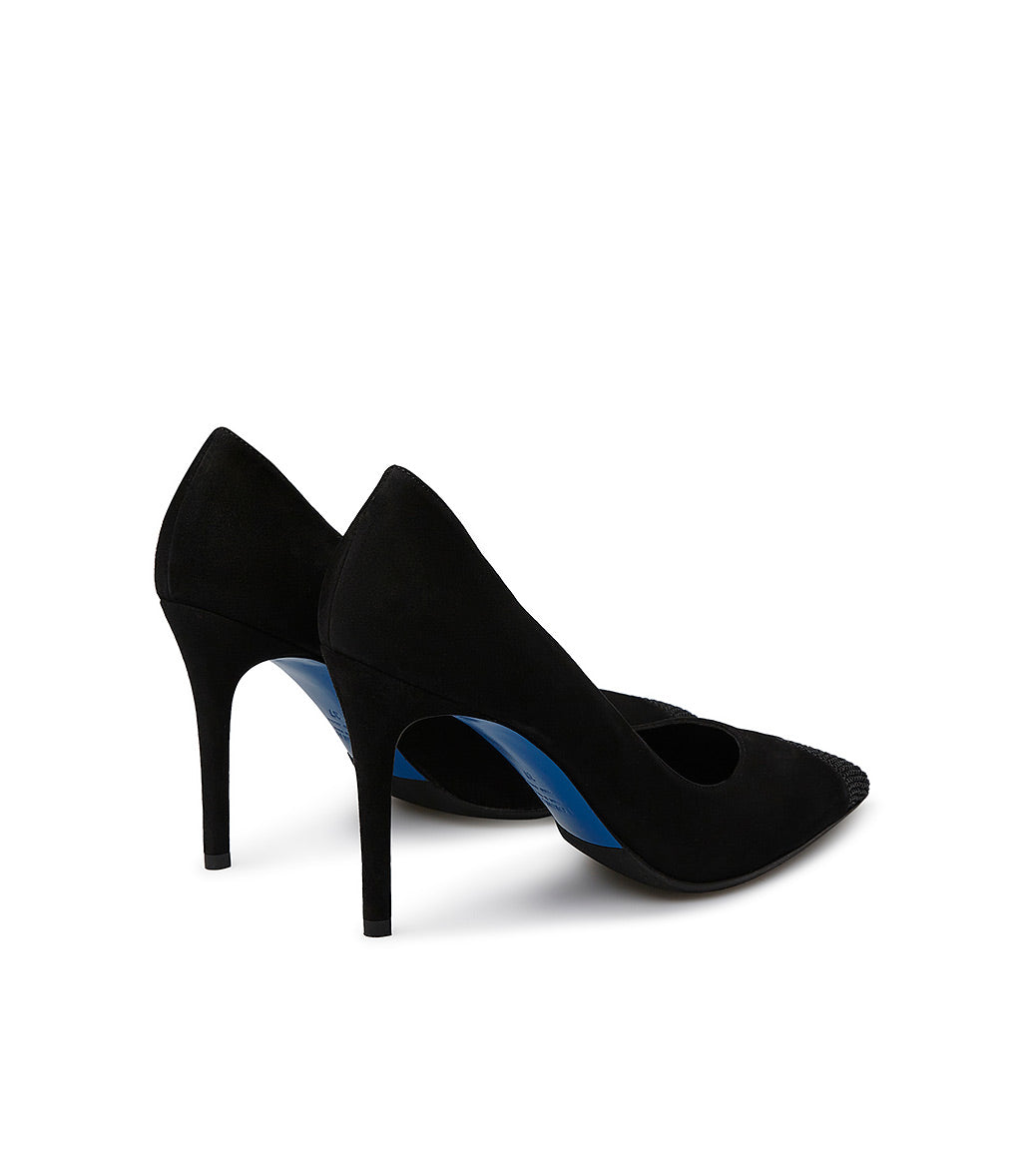Loriblu Décolleté in nappa nera con cristalli Outlet