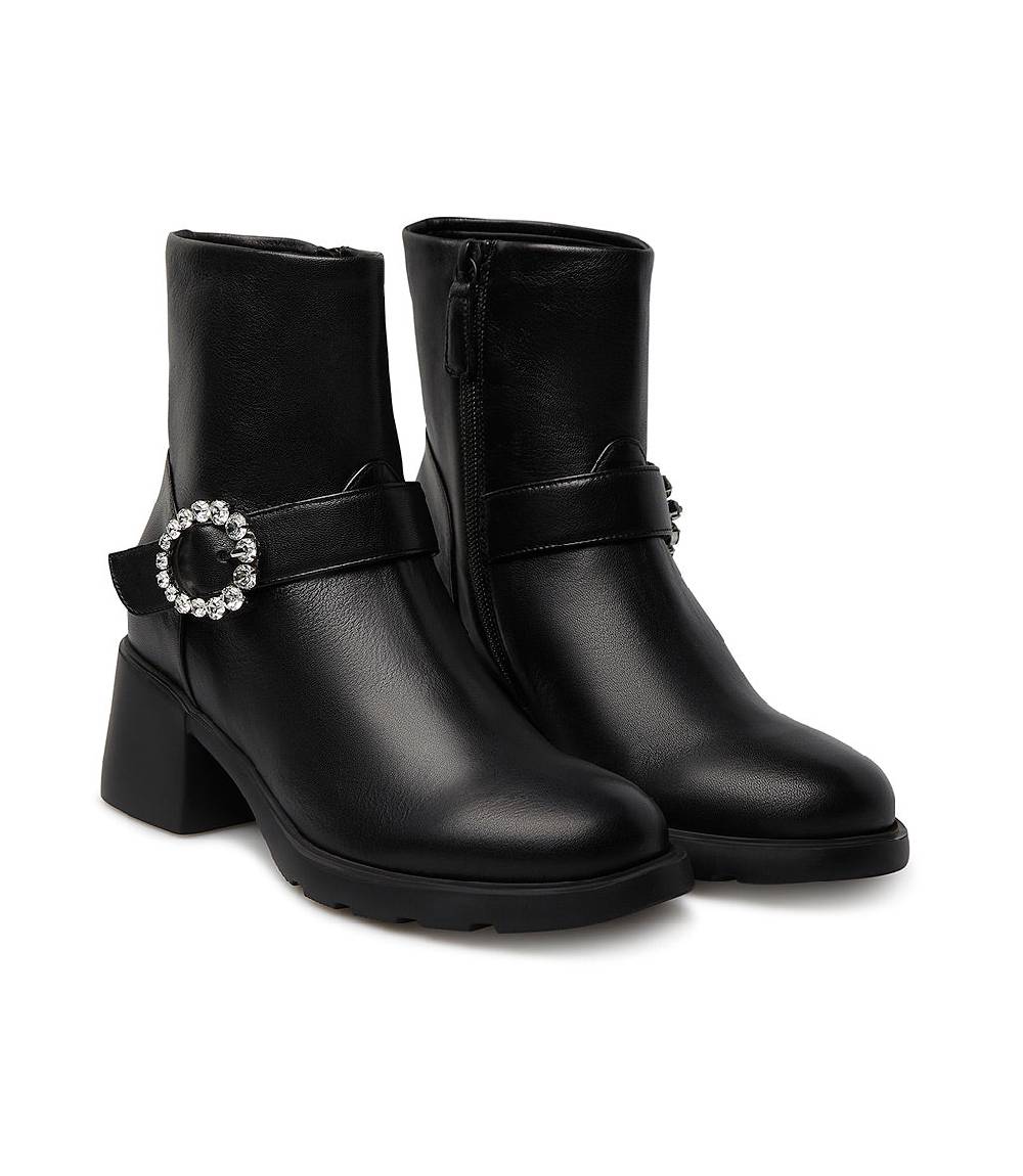 Loriblu Stivaletto in nappa nera con fibbia gioiello 2025