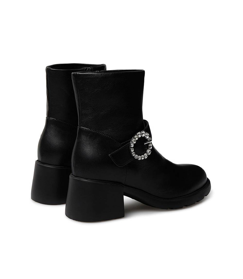 Loriblu Stivaletto in nappa nera con fibbia gioiello 2025